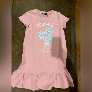Versace Little Girl's & Girl's Roses Logo Crewneck Dress.